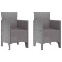 Conjunto de Comedor de Jardín 3 pcs Gris Claro Ratan Polt en Mesas de jardín | Comprar online en Foru.es