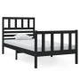 Estructura cama madera maciza individual negro 75x190 cm de vidaXL, Camas y somieres - Ref: Foro24-3101117, Precio: 130,17 €,...