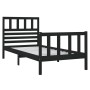 Estructura cama madera maciza individual negro 75x190 cm de vidaXL, Camas y somieres - Ref: Foro24-3101117, Precio: 130,17 €,...