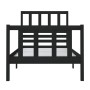Estructura cama madera maciza individual negro 75x190 cm de vidaXL, Camas y somieres - Ref: Foro24-3101117, Precio: 130,17 €,...