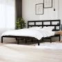 Solid black pine wood bed frame 200x200 cm by vidaXL, Beds and slatted bases - Ref: Foro24-3101242, Price: 171,26 €, Discount: %