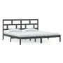 Solid black pine wood bed frame 200x200 cm by vidaXL, Beds and slatted bases - Ref: Foro24-3101242, Price: 171,26 €, Discount: %