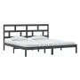 Solid black pine wood bed frame 200x200 cm by vidaXL, Beds and slatted bases - Ref: Foro24-3101242, Price: 171,26 €, Discount: %