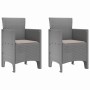 Conjunto de Comedor de Jardín 3 pcs Gris Claro Ratan Polt en Mesas de jardín | Comprar online en Foru.es