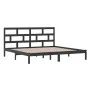 Solid black pine wood bed frame 200x200 cm by vidaXL, Beds and slatted bases - Ref: Foro24-3101242, Price: 171,26 €, Discount: %