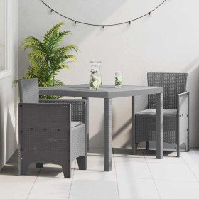 Conjunto de Comedor de Jardín 3 pcs Gris Claro Ratan Polt en Mesas de jardín | Comprar online en Foru.es