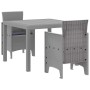 Conjunto de Comedor de Jardín 3 pcs Gris Claro Ratan Polt en Mesas de jardín | Comprar online en Foru.es