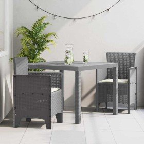 Conjunto de Comedor de Jardín 3 pcs Gris Claro Ratan Polt en Mesas de jardín | Comprar online en Foru.es