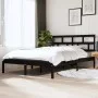 Schwarzer Doppelbettrahmen aus Massivholz, 135 x 190 cm von vidaXL, Betten und Lattenroste - Ref: Foro24-3101197, Preis: 165,...