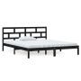 Estructura de cama doble de madera maciza negro 135x190 cm de vidaXL, Camas y somieres - Ref: Foro24-3101197, Precio: 168,01 ...