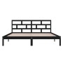 Estructura de cama doble de madera maciza negro 135x190 cm de vidaXL, Camas y somieres - Ref: Foro24-3101197, Precio: 168,01 ...