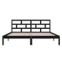 Estructura de cama doble de madera maciza negro 135x190 cm de vidaXL, Camas y somieres - Ref: Foro24-3101197, Precio: 165,84 ...