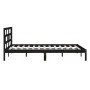 Schwarzer Doppelbettrahmen aus Massivholz, 135 x 190 cm von vidaXL, Betten und Lattenroste - Ref: Foro24-3101197, Preis: 165,...