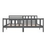 Estructura de cama de madera maciza gris 200x200 cm de vidaXL, Camas y somieres - Ref: Foro24-3101175, Precio: 194,08 €, Desc...