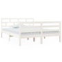Estructura de cama de madera maciza de pino blanco 140x190 cm de vidaXL, Camas y somieres - Ref: Foro24-3101264, Precio: 142,...