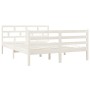 Estructura de cama de madera maciza de pino blanco 140x190 cm de vidaXL, Camas y somieres - Ref: Foro24-3101264, Precio: 142,...