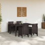 Conjunto de Comedor de Jardín 5 pcs Marrón Ratan Polt en Mesas de jardín | Comprar online en Foru.es