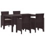 Conjunto de Comedor de Jardín 5 pcs Marrón Ratan Polt en Mesas de jardín | Comprar online en Foru.es