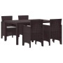 Conjunto de Comedor de Jardín 5 pcs Marrón Ratan Polt en Mesas de jardín | Comprar online en Foru.es
