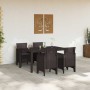 Conjunto de Comedor de Jardín 5 pcs Marrón Ratan Polt en Mesas de jardín | Comprar online en Foru.es