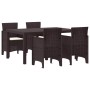 Conjunto de Comedor de Jardín 5 pcs Marrón Ratan Polt en Mesas de jardín | Comprar online en Foru.es