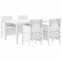 Conjunto de Comedor de Jardín 5 pcs Blanco Ratan Polt en Mesas de jardín | Comprar online en Foru.es