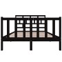 Estructura de cama de madera maciza de pino negro 140x190 cm de vidaXL, Camas y somieres - Ref: Foro24-3101332, Precio: 187,4...