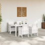 Conjunto de Comedor de Jardín 5 pcs Blanco Ratan Polt en Mesas de jardín | Comprar online en Foru.es