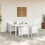 Conjunto de Comedor de Jardín 5 pcs Blanco Ratan Polt en Mesas de jardín | Comprar online en Foru.es