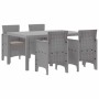 Conjunto de Comedor de Jardín 5 pcs Gris Claro Ratan Polt en Mesas de jardín | Comprar online en Foru.es