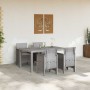 Conjunto de Comedor de Jardín 5 pcs Gris Claro Ratan Polt en Mesas de jardín | Comprar online en Foru.es