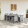 Conjunto de Comedor de Jardín 5 pcs Gris Claro Ratan Polt en Mesas de jardín | Comprar online en Foru.es