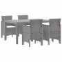 Conjunto de Comedor de Jardín 5 pcs Gris Claro Ratan Polt en Mesas de jardín | Comprar online en Foru.es