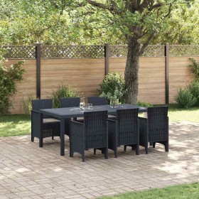 Conjunto de Comedor de Jardín 7 pcs Antracita Ratan Polt en Mesas de jardín | Comprar online en Foru.es