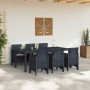 Conjunto de Comedor de Jardín 7 pcs Antracita Ratan Polt en Mesas de jardín | Comprar online en Foru.es