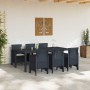 Conjunto de Comedor de Jardín 7 pcs Antracita Ratan Polt en Mesas de jardín | Comprar online en Foru.es
