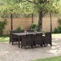 Conjunto de Comedor de Jardín 7 pcs Marrón Ratan Polt en Mesas de jardín | Comprar online en Foru.es