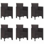 Conjunto de Comedor de Jardín 7 pcs Marrón Ratan Polt en Mesas de jardín | Comprar online en Foru.es