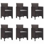 Conjunto de Comedor de Jardín 7 pcs Marrón Ratan Polt en Mesas de jardín | Comprar online en Foru.es