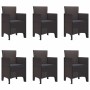 Conjunto de Comedor de Jardín 7 pcs Marrón Ratan Polt en Mesas de jardín | Comprar online en Foru.es