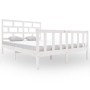 Estructura de cama madera maciza de pino blanca 150x200 cm de vidaXL, Camas y somieres - Ref: Foro24-3101354, Precio: 150,68 ...