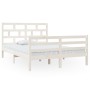 Estructura de cama de madera maciza de pino blanco 140x200 cm de vidaXL, Camas y somieres - Ref: Foro24-3101284, Precio: 144,...