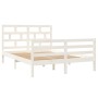 Estructura de cama de madera maciza de pino blanco 140x200 cm de vidaXL, Camas y somieres - Ref: Foro24-3101284, Precio: 144,...