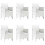 Conjunto de Comedor de Jardín 7 pcs Blanco Ratan Polt en Mesas de jardín | Comprar online en Foru.es