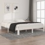 Estructura de cama de madera maciza de pino blanco 160x200 cm de vidaXL, Camas y somieres - Ref: Foro24-810376, Precio: 113,6...