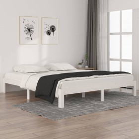 Estructura de cama madera maciza blanco Supe King 180x200 cm de vidaXL, Camas y somieres - Ref: Foro24-810381, Precio: 119,52...