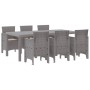 Conjunto de Comedor de Jardín 7 pcs Gris Claro Ratan Polt en Mesas de jardín | Comprar online en Foru.es