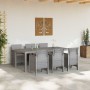 Conjunto de Comedor de Jardín 7 pcs Gris Claro Ratan Polt en Mesas de jardín | Comprar online en Foru.es
