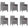 Conjunto de Comedor de Jardín 7 pcs Gris Claro Ratan Polt en Mesas de jardín | Comprar online en Foru.es