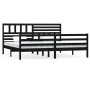 Estructura de cama de madera maciza negro 200x200 cm de vidaXL, Camas y somieres - Ref: Foro24-3101112, Precio: 195,69 €, Des...
